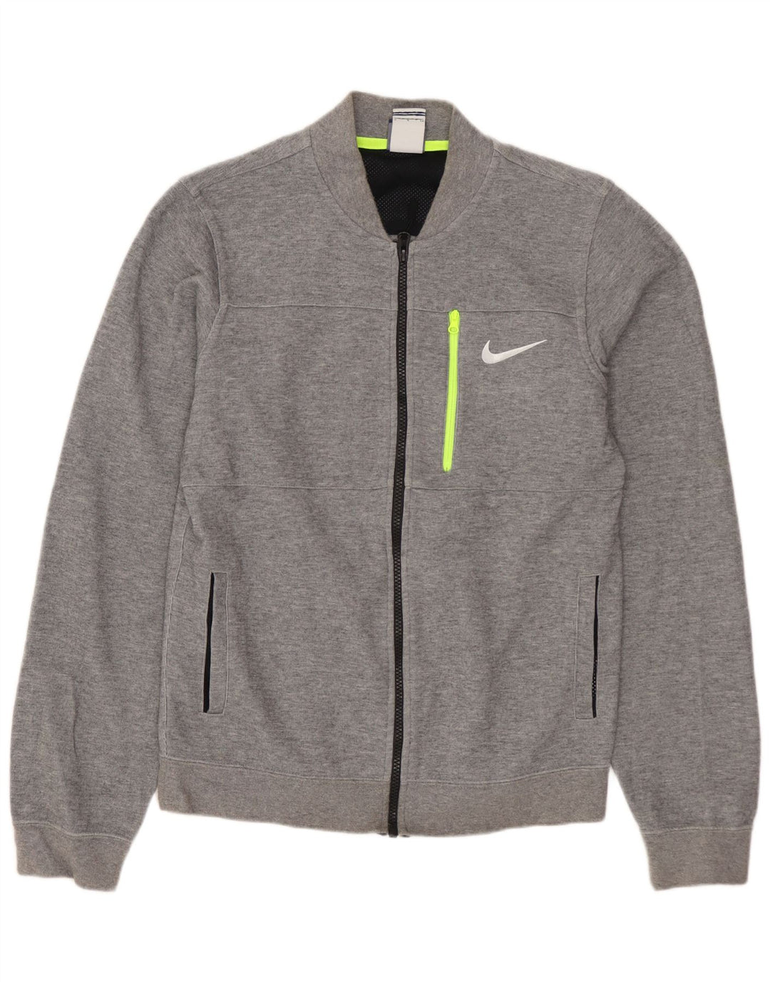 NIKE Mens Tracksuit Top Jacket Small Grey Cotton