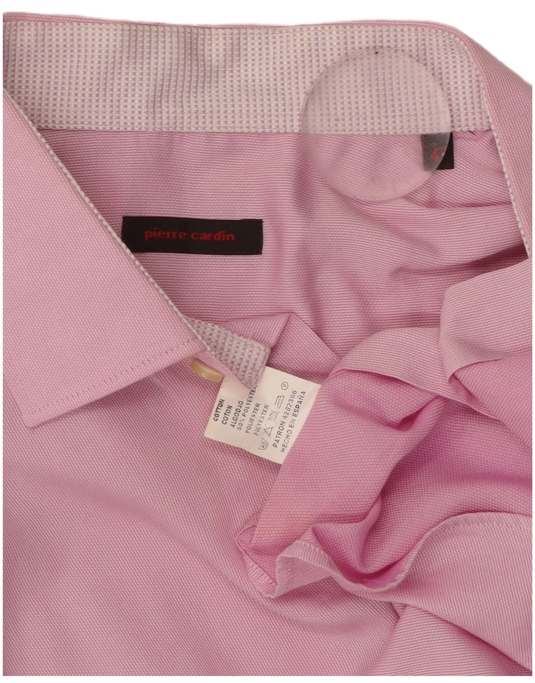 PIERRE CARDIN Mens Shirt Size 47 2XL Pink Cotton