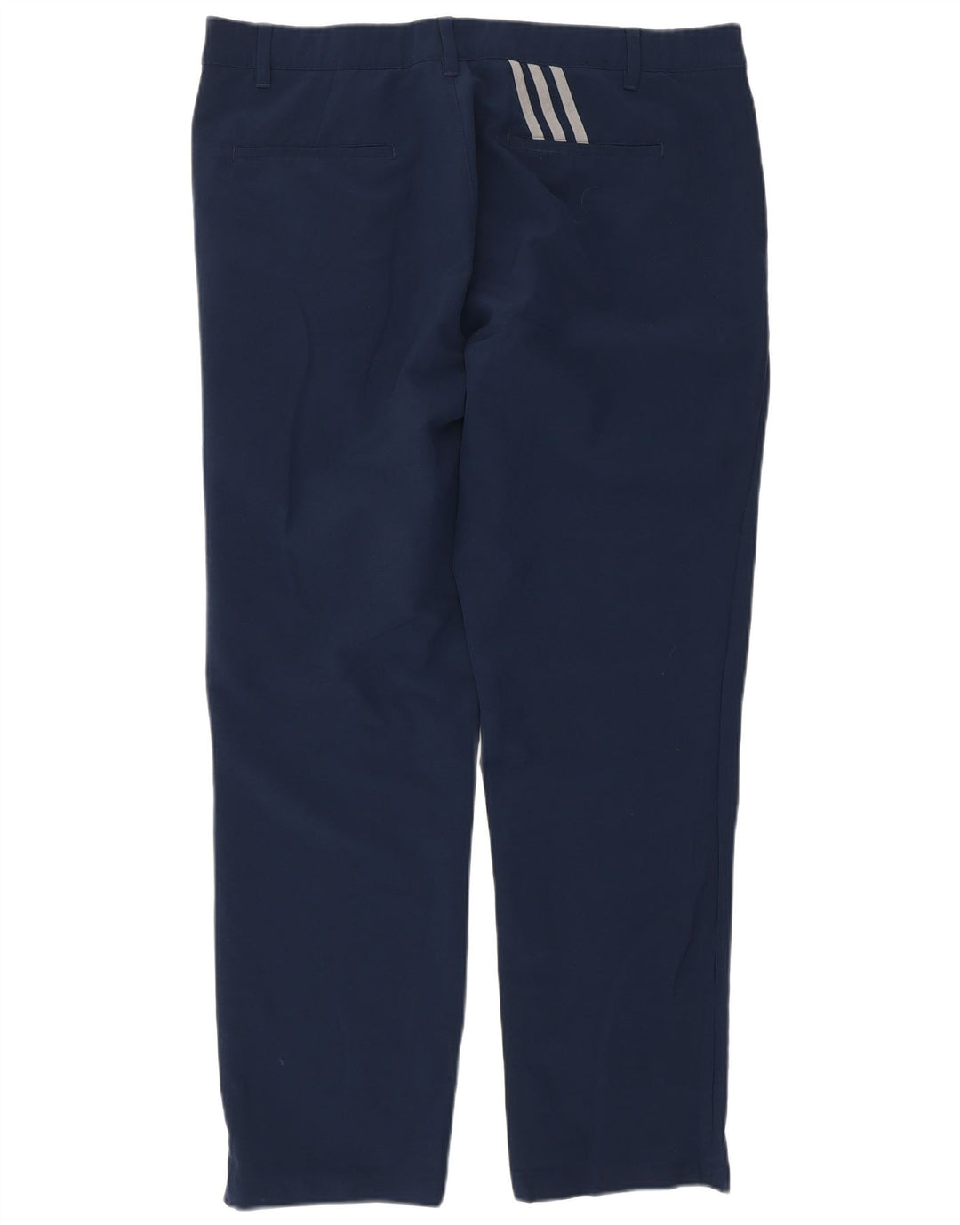 ADIDAS Mens Straight Chino Trousers W38 L32 Navy Blue Polyester