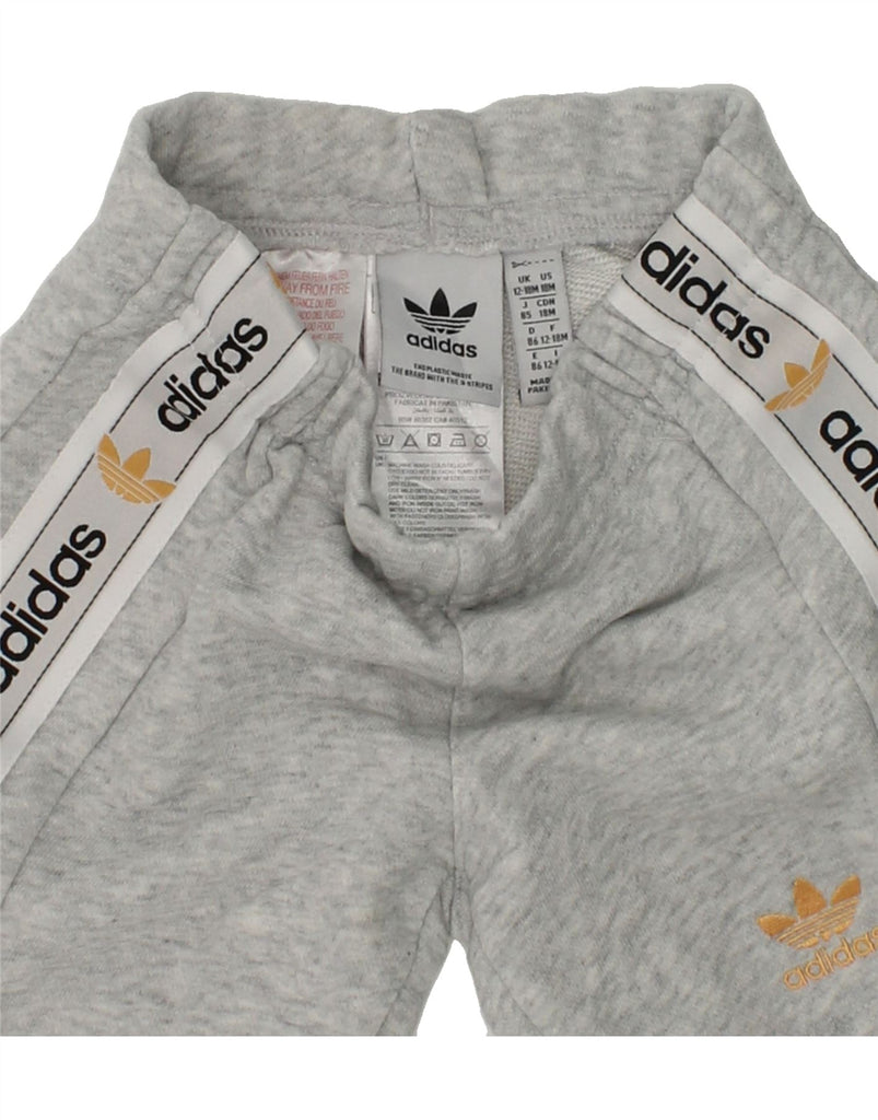 ADIDAS Baby Girls Graphic Sport Shorts 12-18 Months Grey Cotton | Vintage Adidas | Thrift | Second-Hand Adidas | Used Clothing | Messina Hembry 