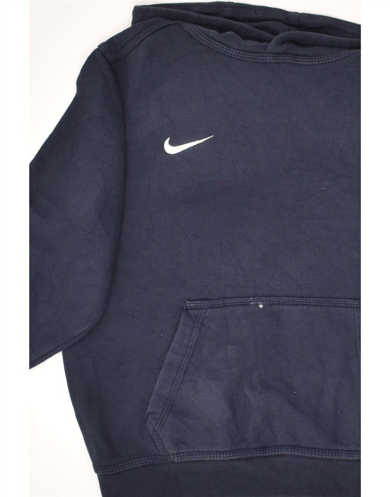 NIKE Boys Hoodie Jumper 10-11 Years Medium Navy Blue Cotton | Vintage Nike | Thrift | Second-Hand Nike | Used Clothing | Messina Hembry 