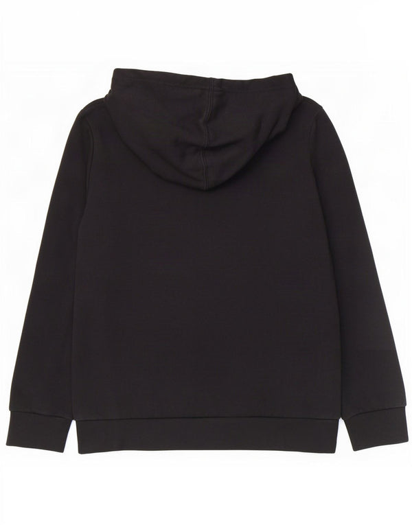 Champion Boys Graphic Hoodie Jumper 11-12 Years Large Black Cotton