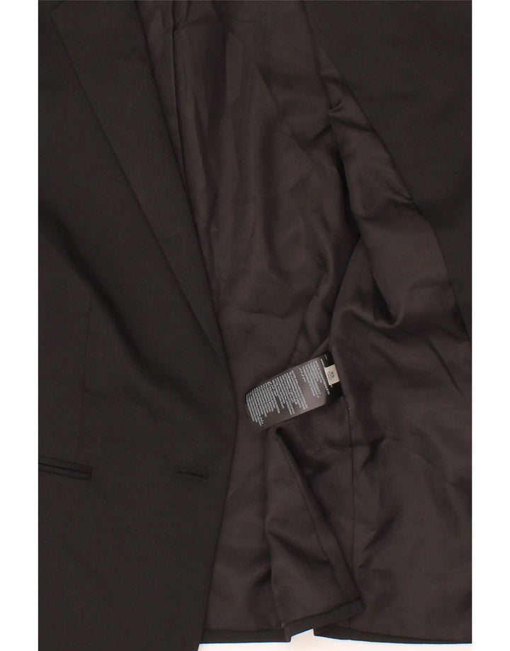 CALVIN KLEIN Womens 1 Button Blazer Jacket UK 6 XS Black Polyester Vintage Calvin Klein and Second-Hand Calvin Klein from Messina Hembry 