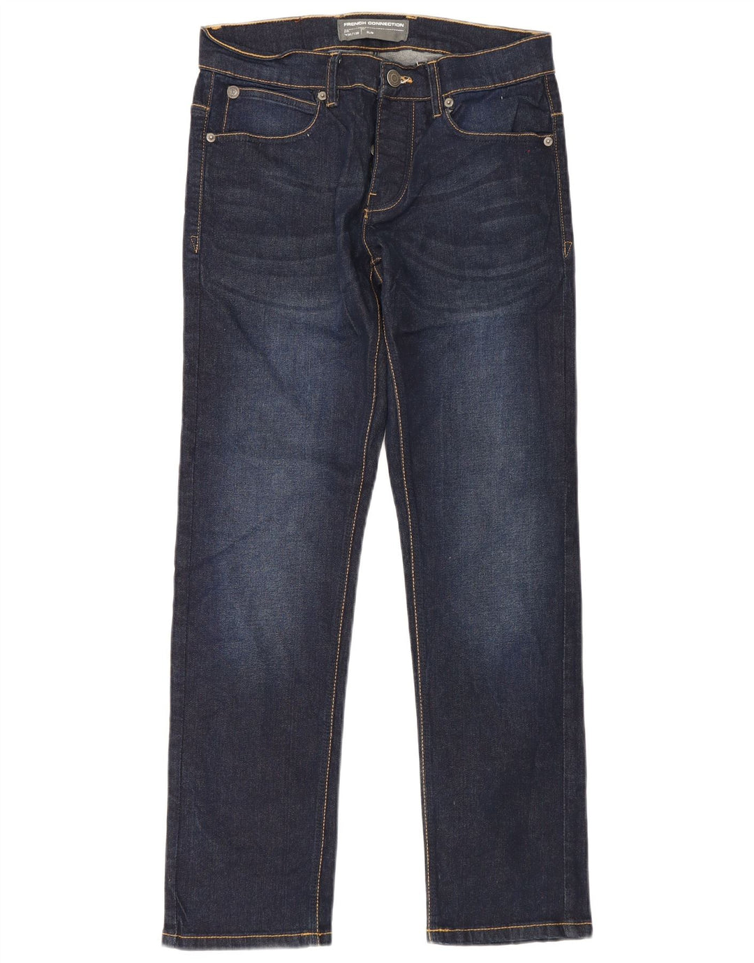 French Connection Mens Slim Jeans W30 L30 Navy Blue Cotton
