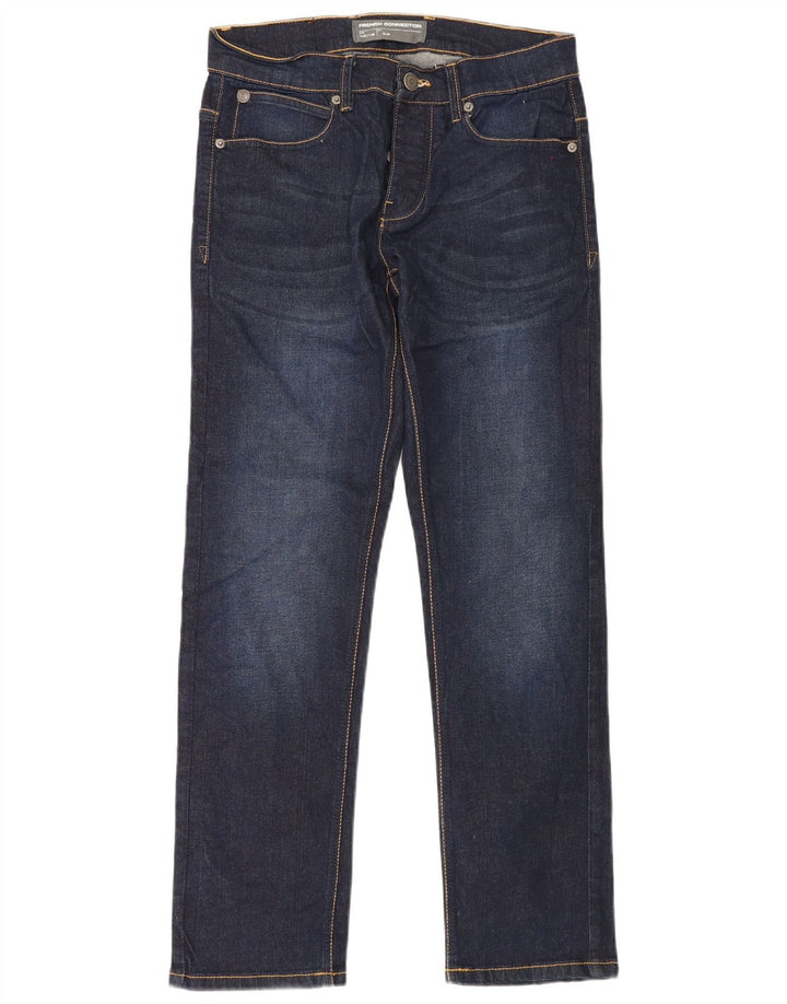 French Connection Mens Slim Jeans W30 L30 Navy Blue Cotton