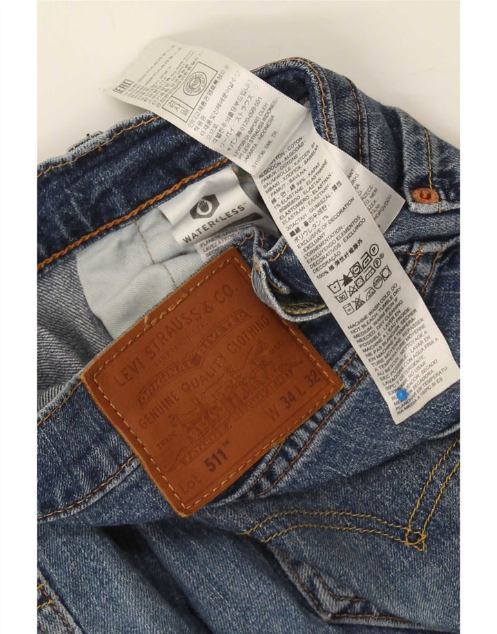 Levi's Mens 511 Slim Jeans W34 L32 Blue Cotton