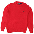 Chaps Mens Crew Neck Jumper Sweater Large Red Cotton