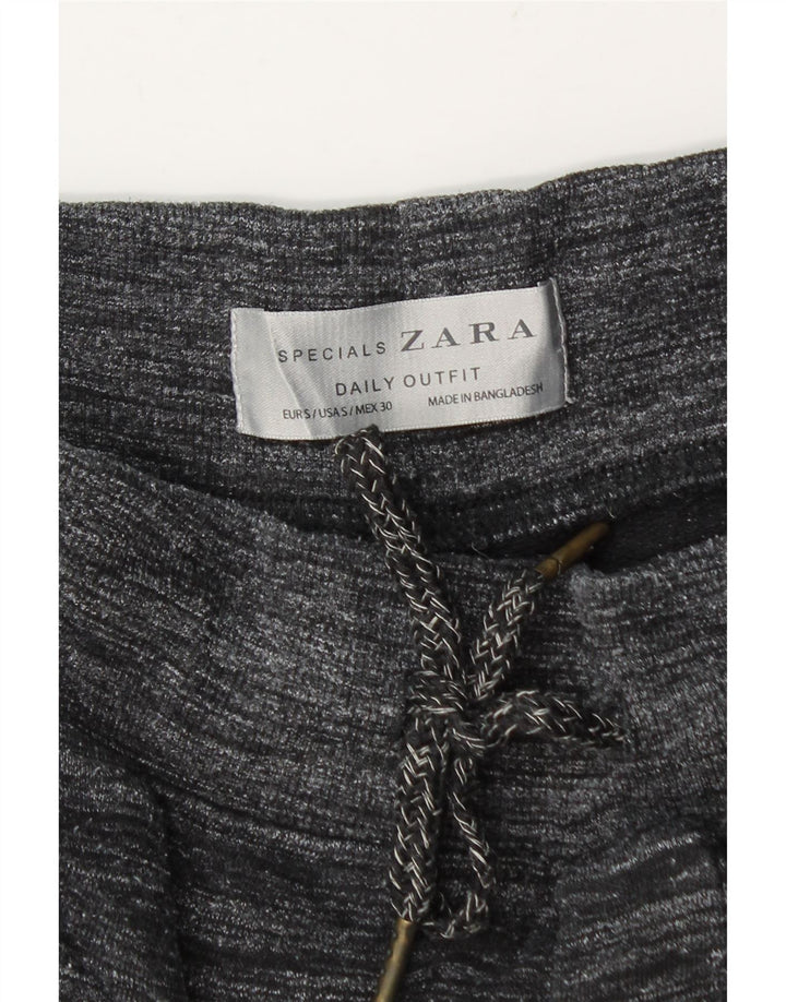 Zara Mens Sport Shorts Small  Grey Flecked Cotton