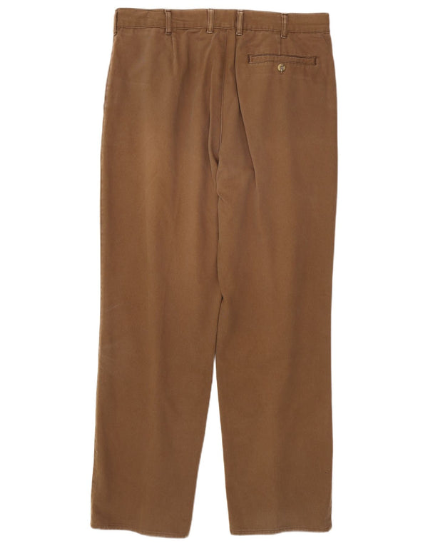 Vintage Mens Pegged Chino Trousers W36 L31 Beige Cotton