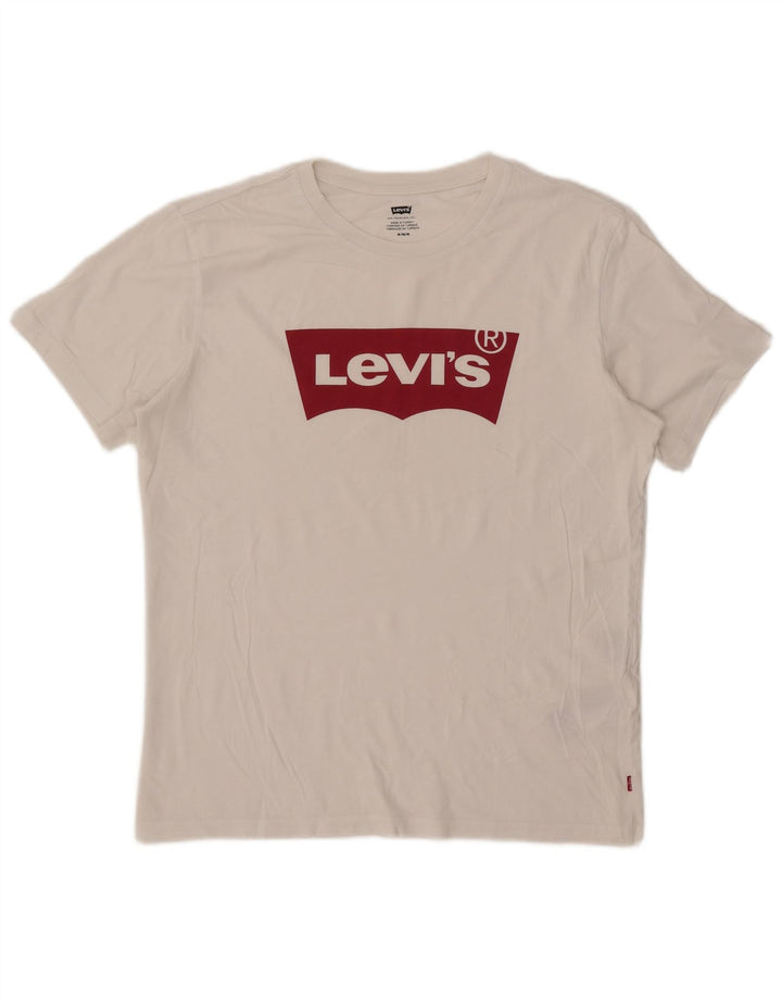 Levi's Mens Graphic T-Shirt Top Medium White Cotton