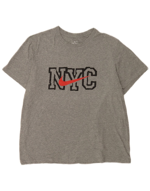 Nike Mens Graphic T-Shirt Top XL Grey Flecked Cotton