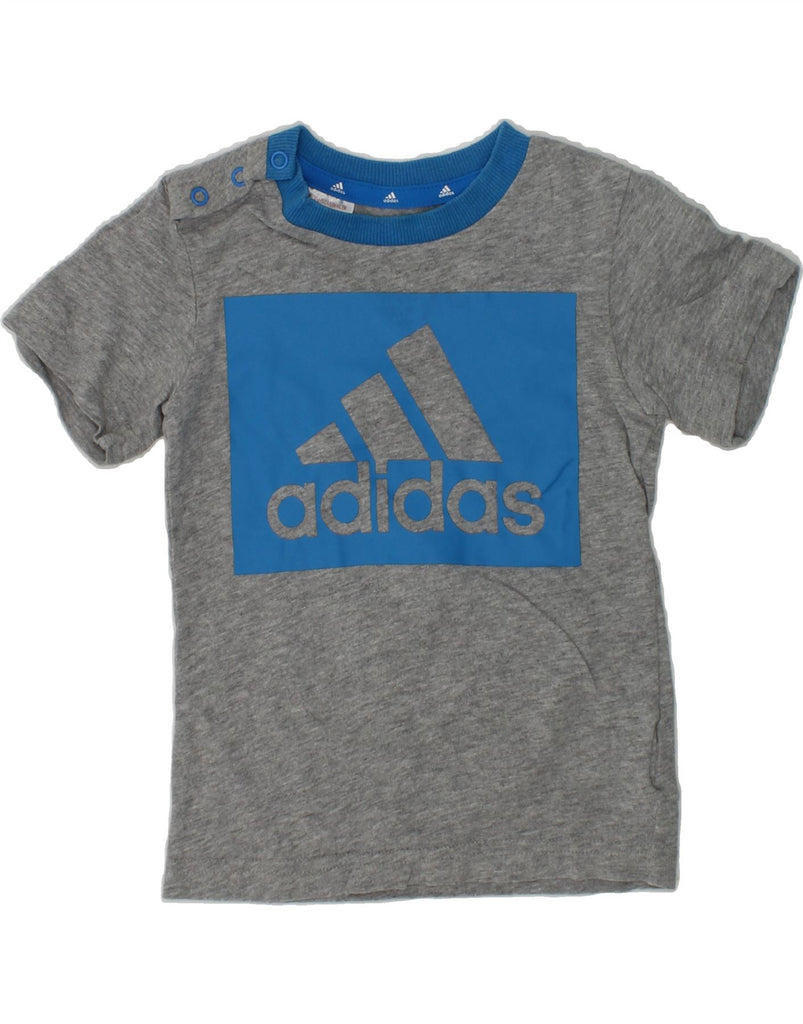 ADIDAS Baby Boys Graphic T-Shirt Top 12-18 Months Grey Cotton | Vintage Adidas | Thrift | Second-Hand Adidas | Used Clothing | Messina Hembry 