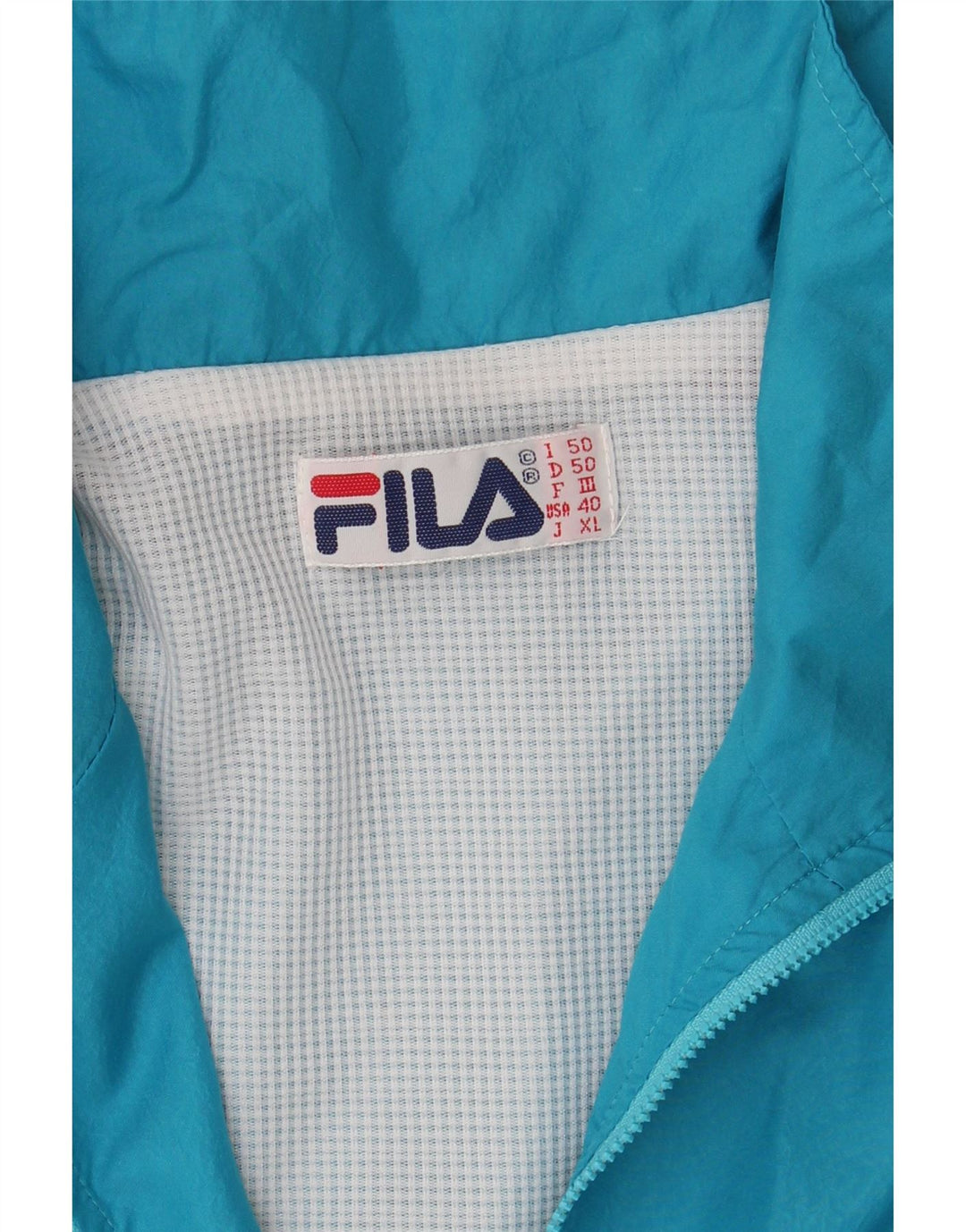 Fila Mens Loose Fit Tracksuit Top Jacket IT 50 Medium Blue Colourblock