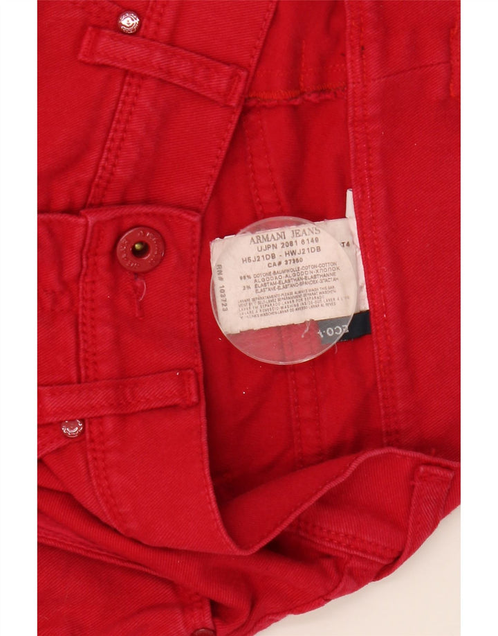 ARMANI Womens Slim Jeans W29 L30 Red Cotton