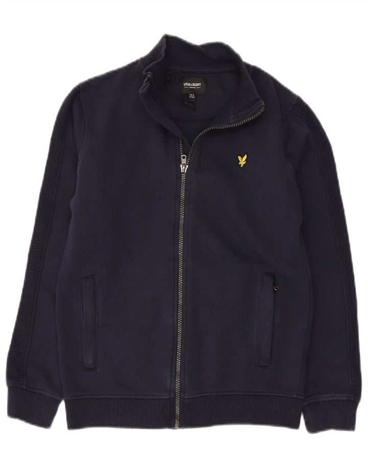 Lyle & Scott Boys Tracksuit Top Jacket 10-11 Years Navy Blue Cotton