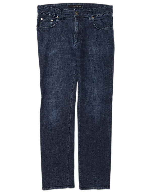 Calvin Klein Womens Slim Jeans W31 L31 Navy Blue Cotton