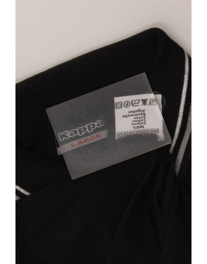 Kappa Mens Polo Shirt Large Black Cotton