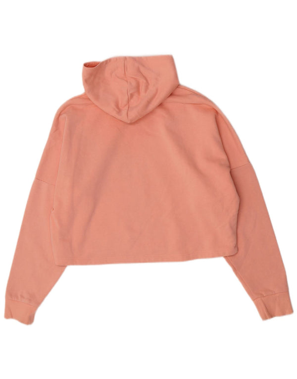 Puma Girls Crop Graphic Hoodie Jumper 13-14 Years Pink Cotton