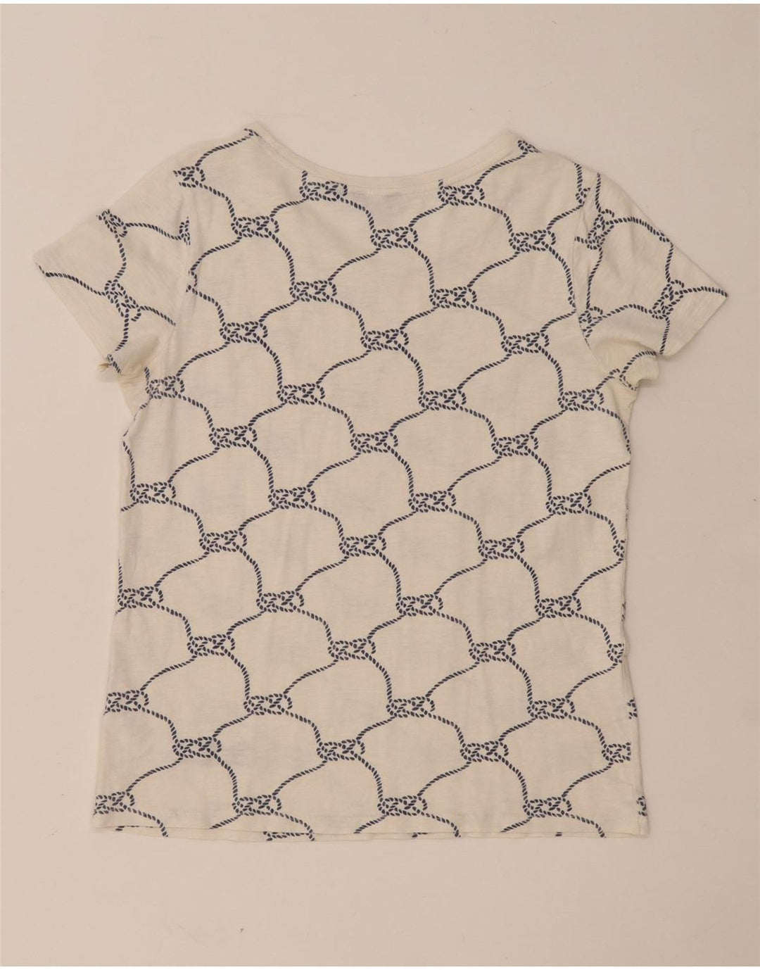 GANT Womens Abstract Pattern T-Shirt Top UK 10 Small White Cotton