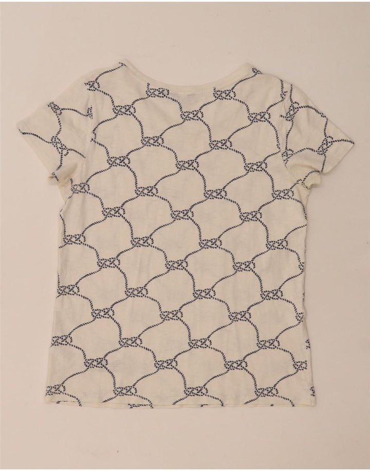 GANT Womens Abstract Pattern T-Shirt Top UK 10 Small White Cotton