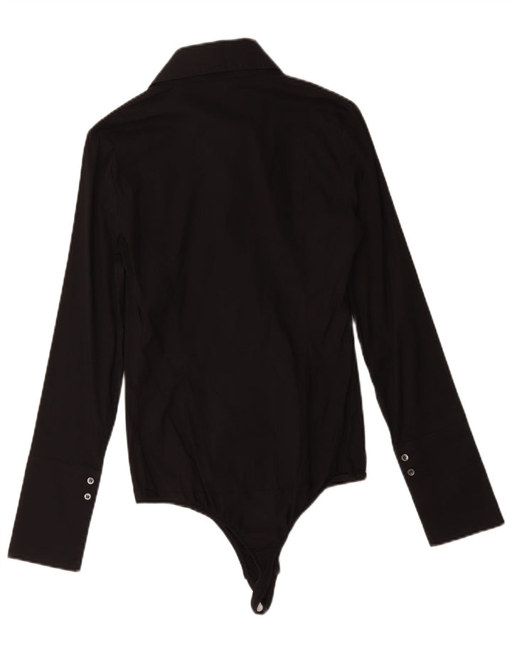 Patrizia Pepe Womens Shirt Bodysuit IT 40 Small Black Cotton