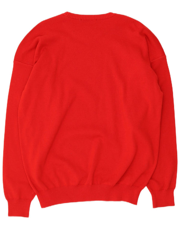 Amerigo Vespucci Mens Crew Neck Jumper Sweater XL Red Wool