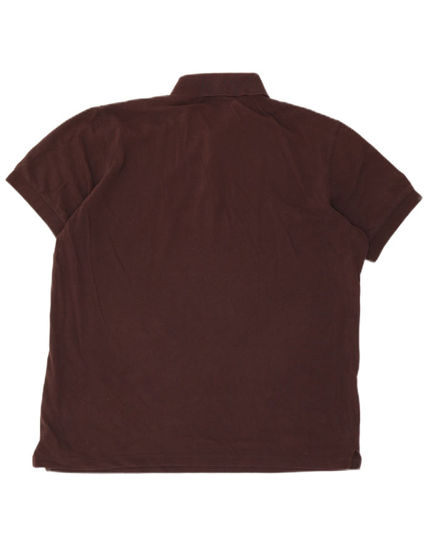 Hugo Boss Mens Polo Shirt Large Brown Cotton