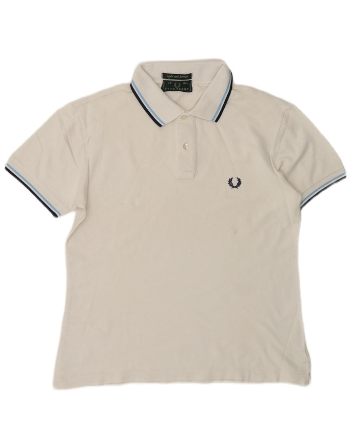 Fred Perry Mens Polo Shirt Medium White Cotton