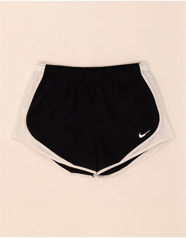 Nike Womens Dri Fit Sport Shorts UK 14 Large Black Colourblock