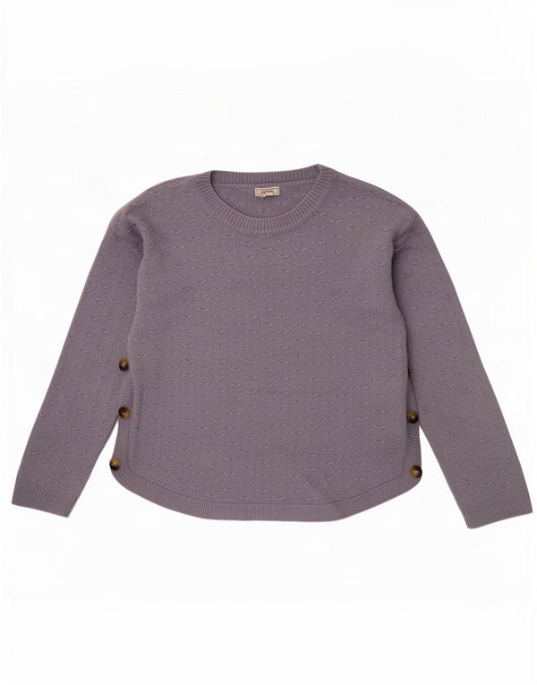Fat Face Womens Crew Neck Jumper Sweater UK 10 Small Blue Acrylic