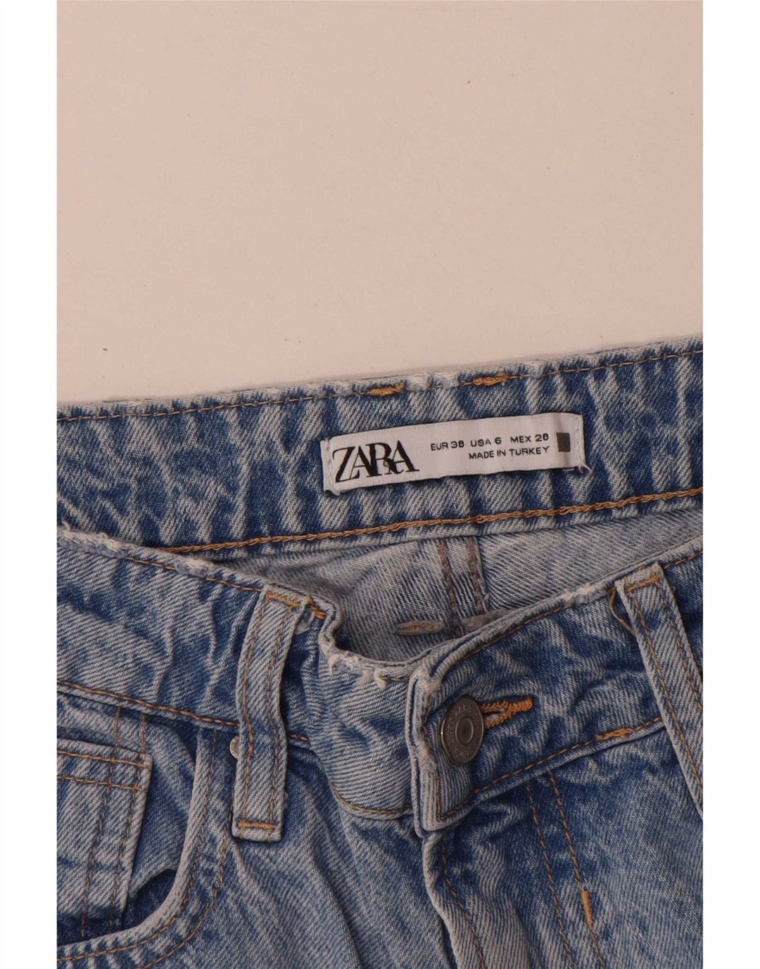 Zara Womens Straight Jeans EU 38 Small W28 L29 Blue Cotton