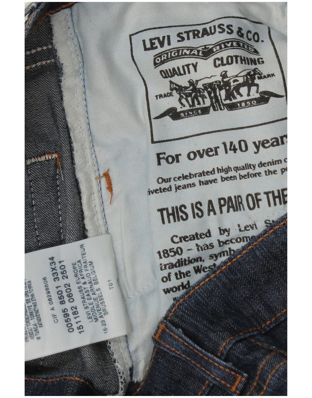 Levi's Womens Skinny Jeans W33 L30 Navy Blue Cotton