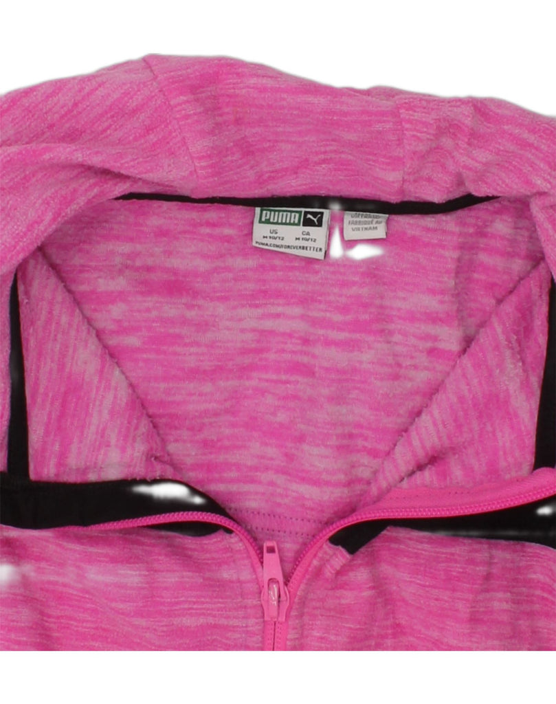 PUMA Girls Zip Hoodie Sweater 11-12 Years Medium Pink Polyester | Vintage Puma | Thrift | Second-Hand Puma | Used Clothing | Messina Hembry 