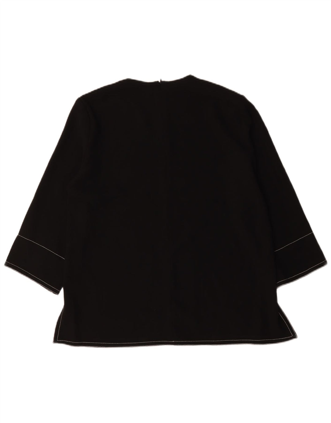 Zara Womens 3/4 Sleeve Blouse Top UK 16 Large Black Polyester