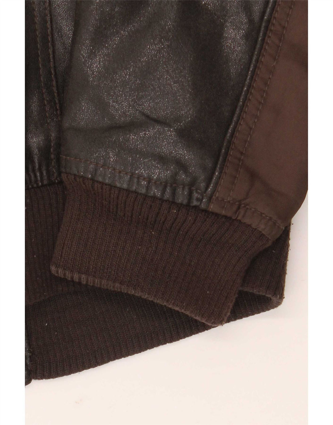 Zara Mens Faux Leather Jacket UK 38 Medium Brown Polyurethane