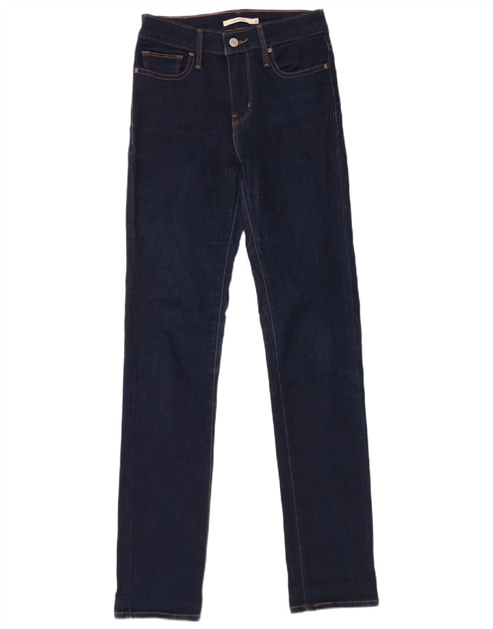Levi's Womens Slimming Slim Jeans W26 L32 Navy Blue Cotton