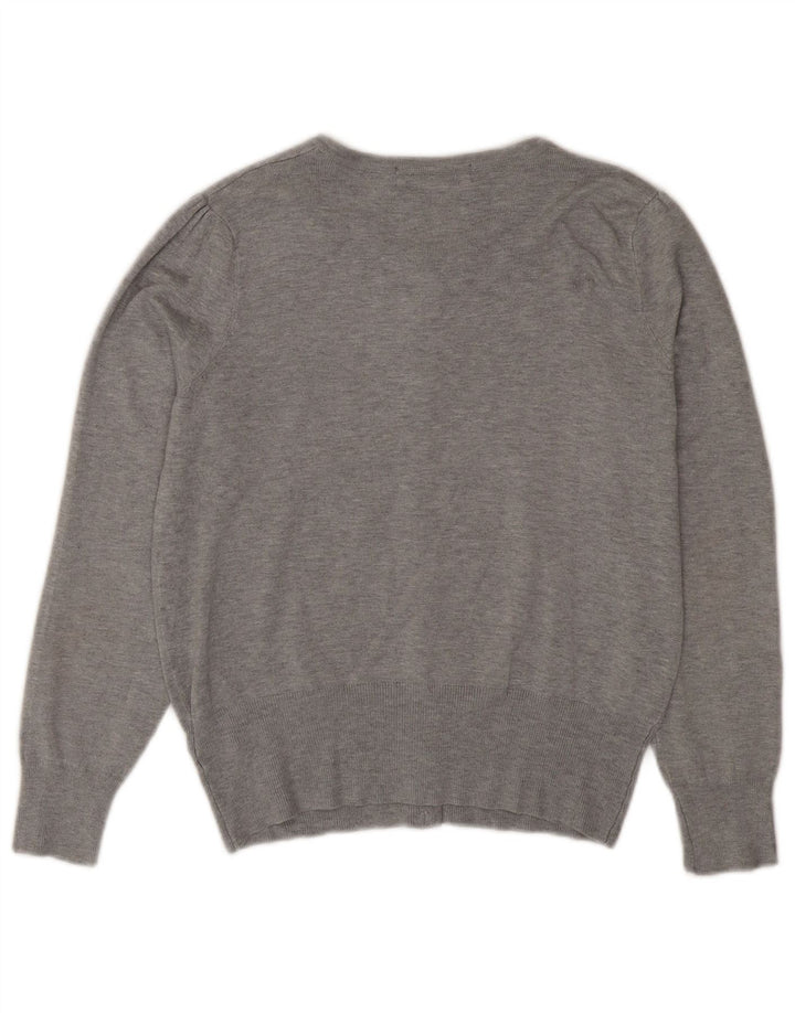 Marks & Spencer Womens Cardigan Sweater UK 12 Medium Grey Viscose