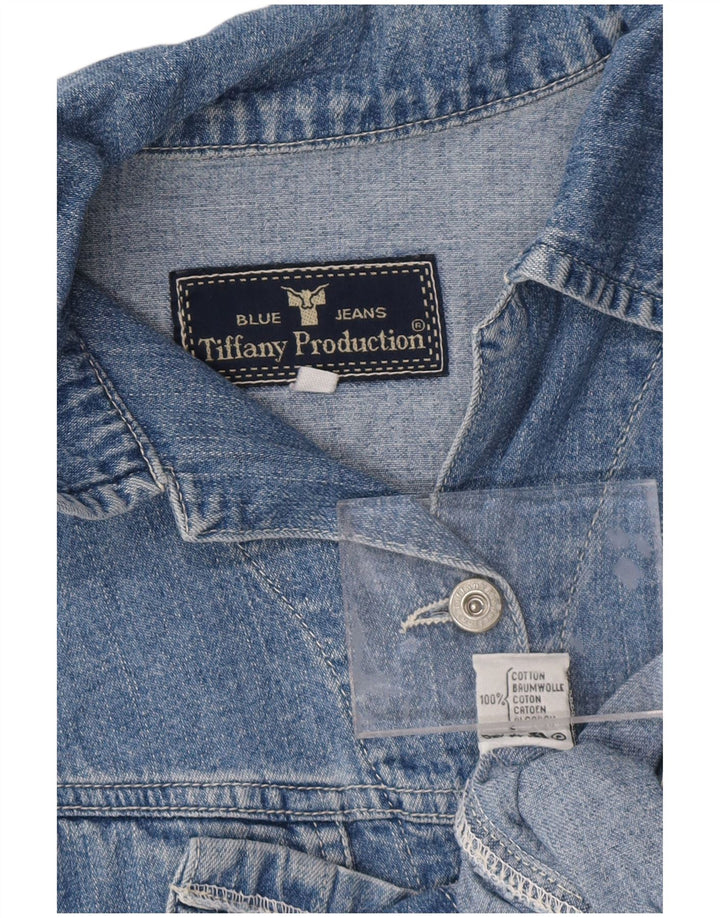 TIFFANY Womens Sleeveless Denim Dress UK 12 Medium Blue Cotton