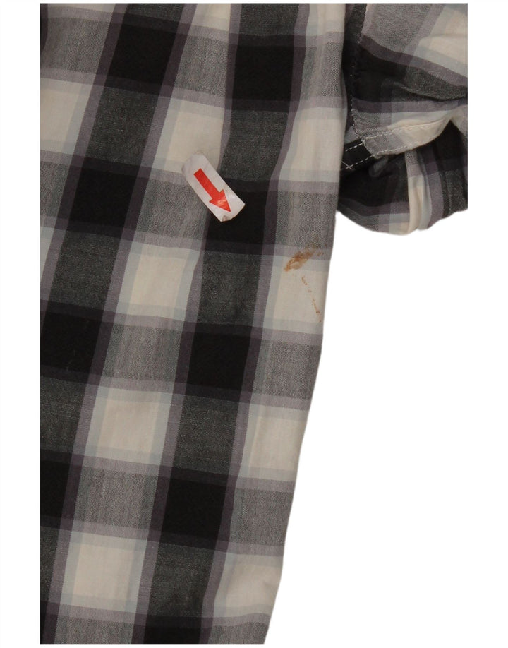 French Connection Mens Shirt Small Black Check Cotton