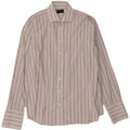 John Lewis Mens Shirt Size 42 16 1/2 Large White Striped Cotton