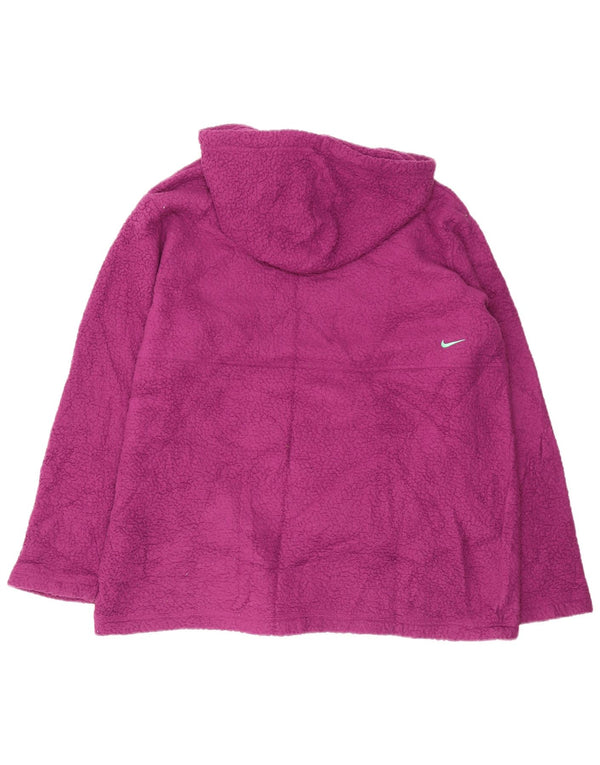 NIKE Womens Therma-Fit Hooded Fleece Jumper UK 18 XL Purple Polyester