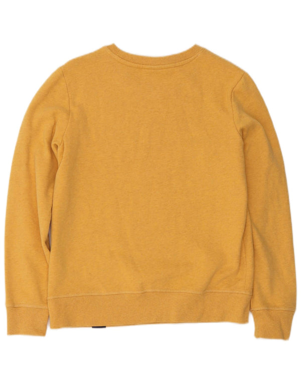 Superdry Womens Oversized Sweatshirt Jumper UK 8 Small Yellow Cotton