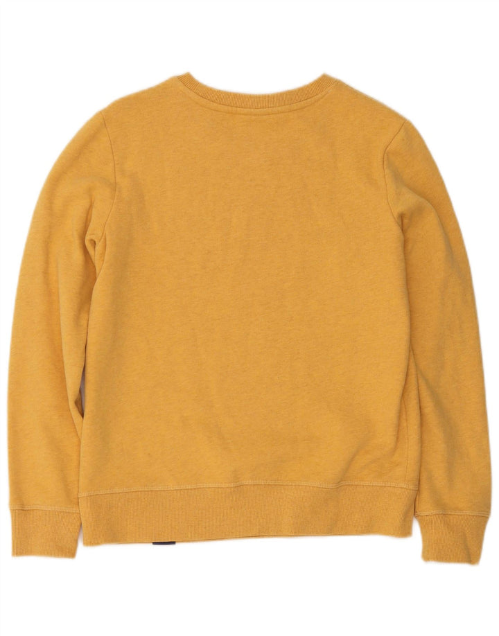 Superdry Womens Oversized Sweatshirt Jumper UK 8 Small Yellow Cotton