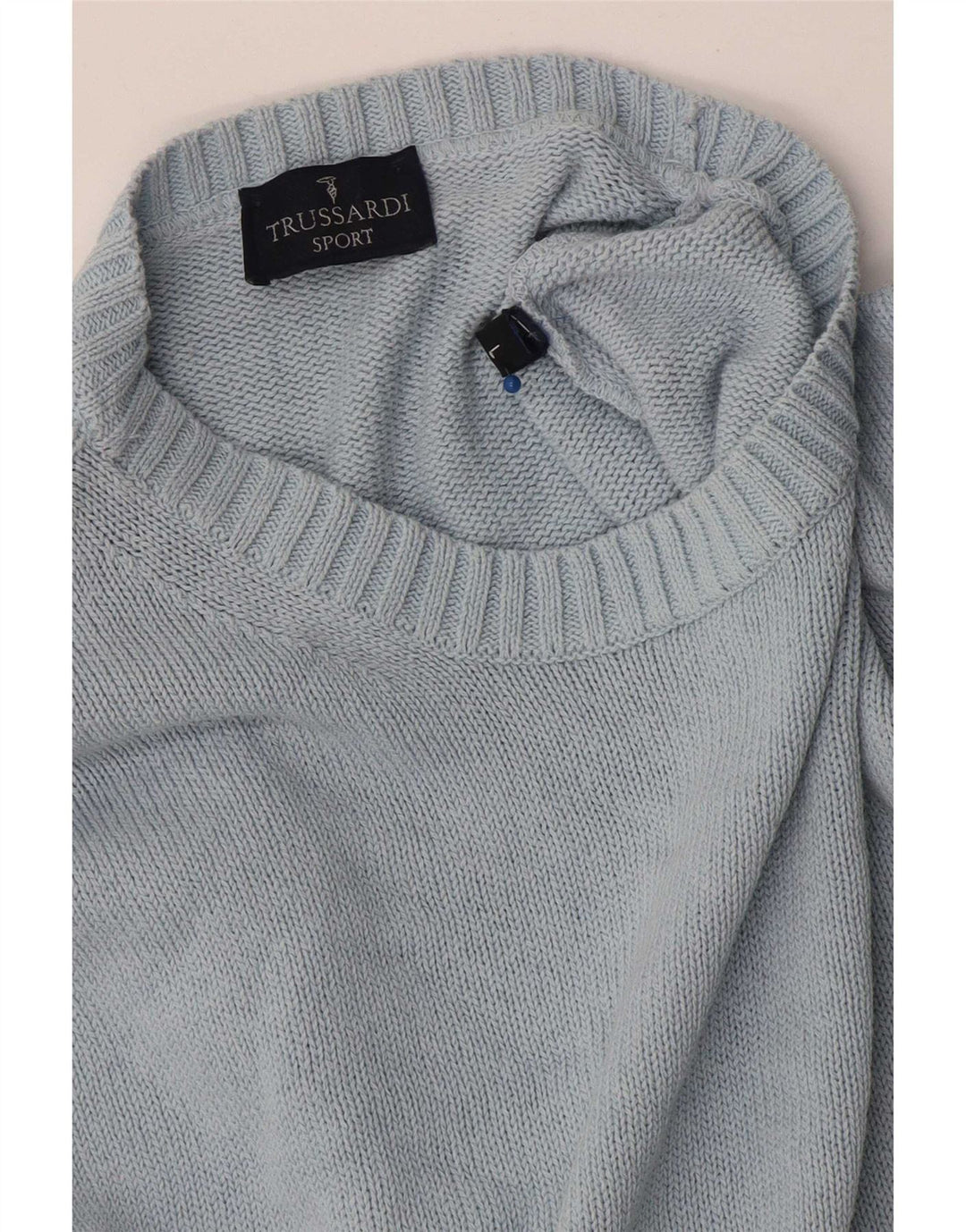 Trussardi Mens Crew Neck Jumper Sweater Large Blue