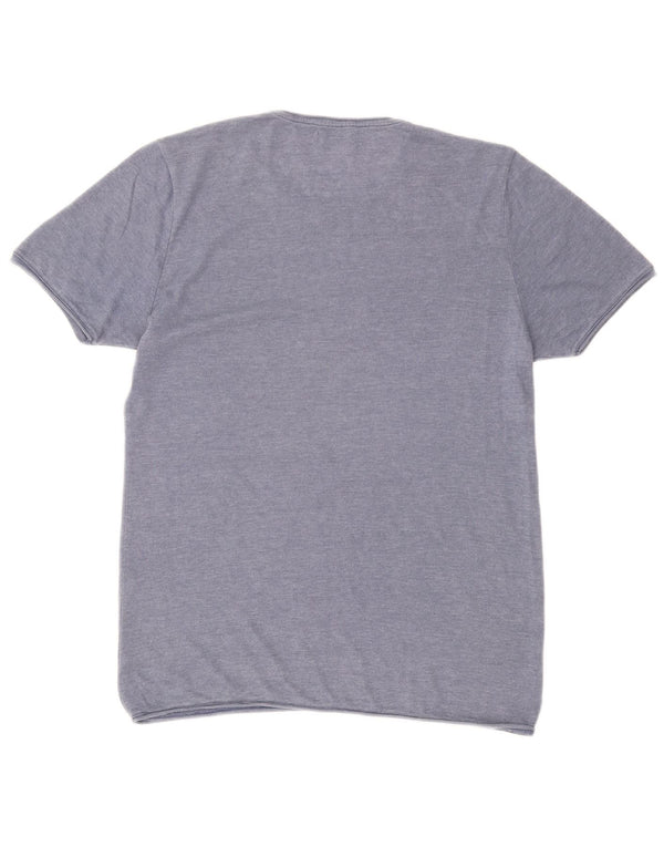 Zara Mens T-Shirt Top Large Blue Cotton