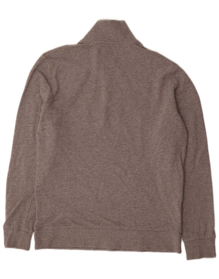 Jack & Jones Mens Graphic Zip Neck Sweatshirt Jumper Large Grey Flecked