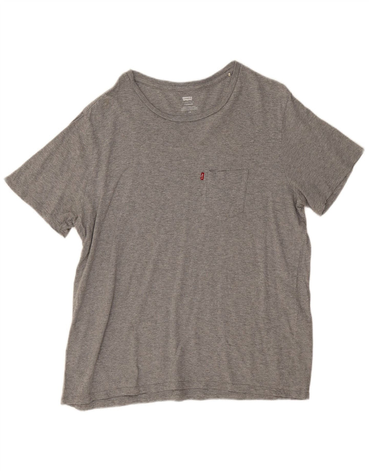 Levi's Mens T-Shirt Top Large Grey Flecked Cotton