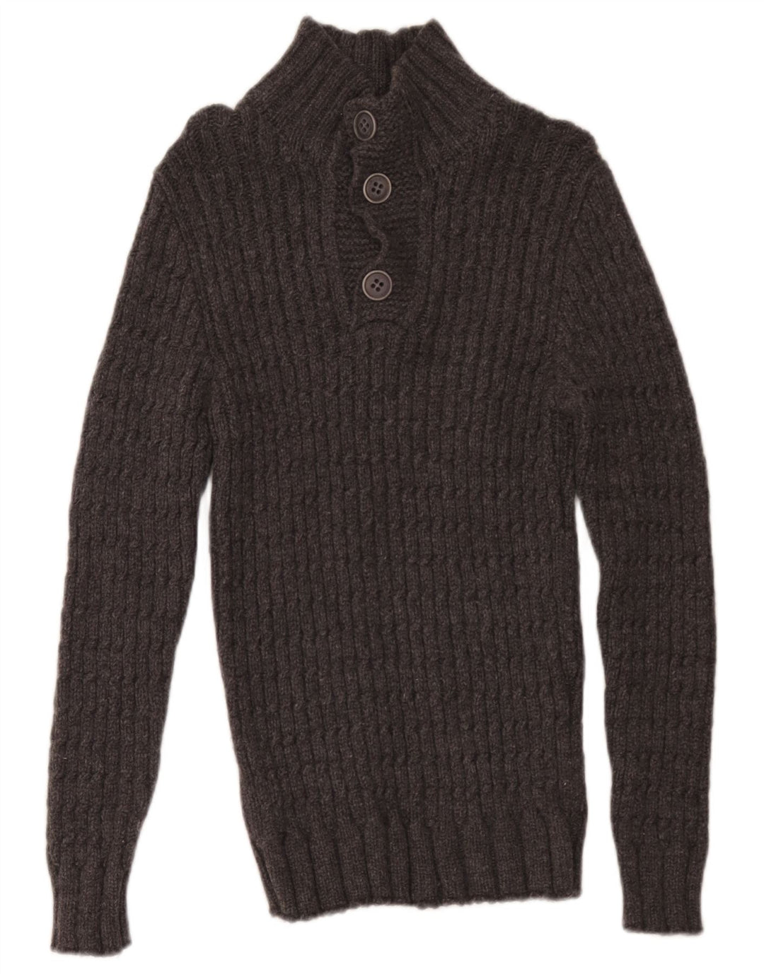 Alpha Massimo Rebecchi Mens Button Neck Jumper Sweater IT 48 Medium Grey