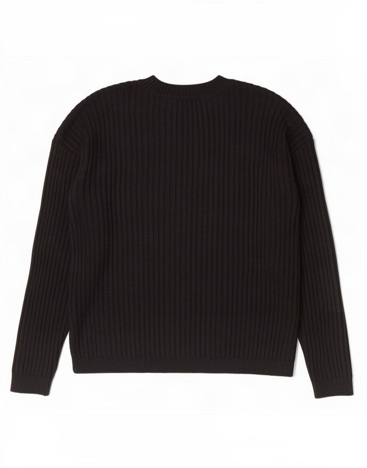 Marks & Spencer Womens Crew Neck Jumper Sweater UK 14 Medium Black