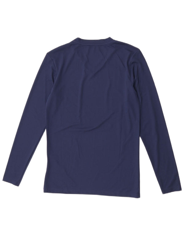Adidas Womens Aeroready Top Long Sleeve UK 12 Medium Navy Blue Polyester